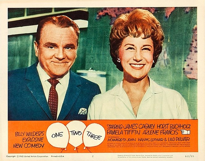 Een, twee, drie - Lobbykaarten - James Cagney, Arlene Francis