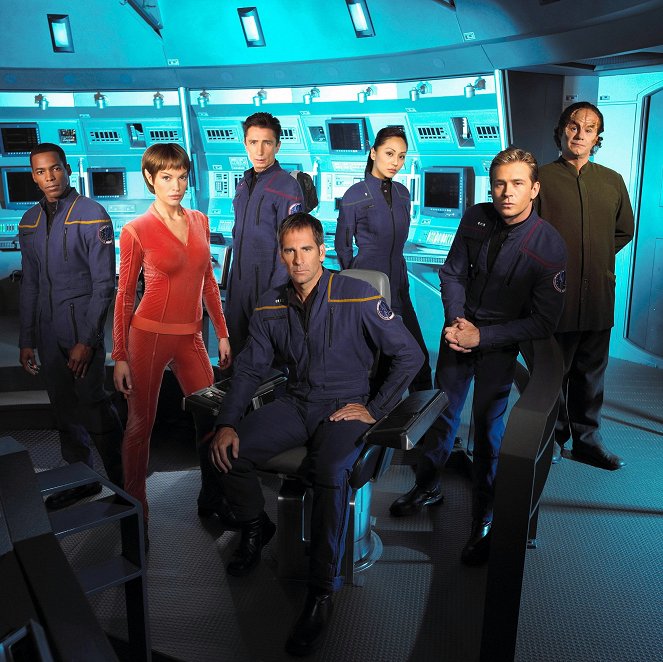 Star Trek: Enterprise - Season 3 - Promóció fotók - Anthony Montgomery, Jolene Blalock, Dominic Keating, Scott Bakula, Linda Park, Connor Trinneer, John Billingsley