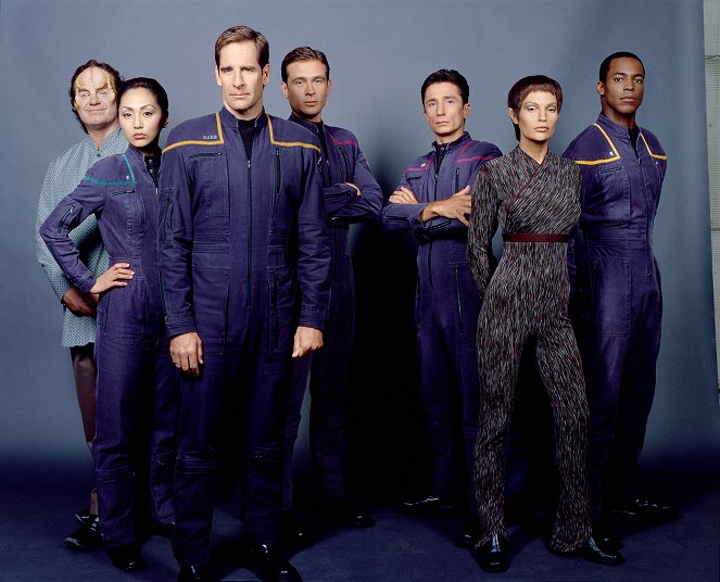 Star Trek: Enterprise - Season 2 - Promóció fotók - John Billingsley, Linda Park, Scott Bakula, Connor Trinneer, Dominic Keating, Jolene Blalock, Anthony Montgomery