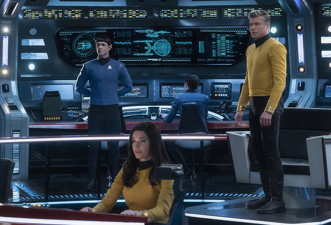 Star Trek: Short Treks - Season 2 - Q&A - Filmfotók - Ethan Peck, Rebecca Romijn, Anson Mount