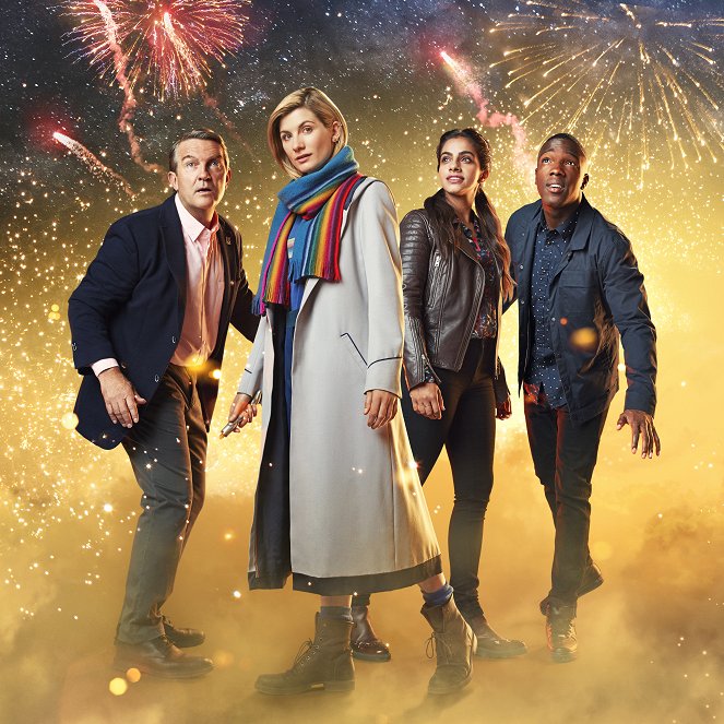Doctor Who - Resolution - Promoción - Bradley Walsh, Jodie Whittaker, Mandip Gill, Tosin Cole