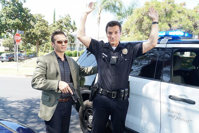 The Rookie - The Bet - Del rodaje - Seamus Dever, Nathan Fillion
