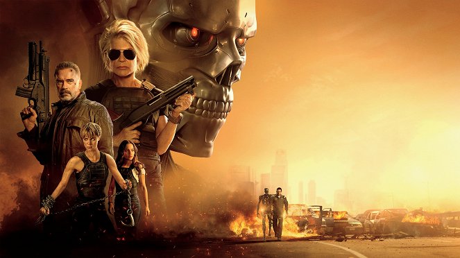 Terminator: Dark Fate - Werbefoto - Linda Hamilton, Arnold Schwarzenegger, Mackenzie Davis, Natalia Reyes