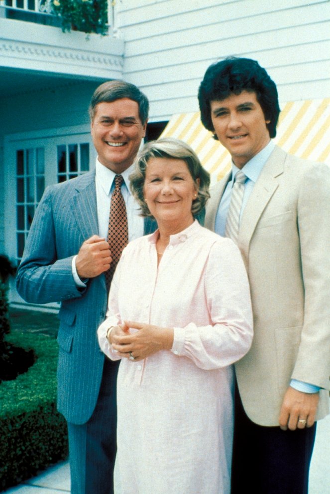 Dallas - Werbefoto - Larry Hagman, Barbara Bel Geddes, Patrick Duffy