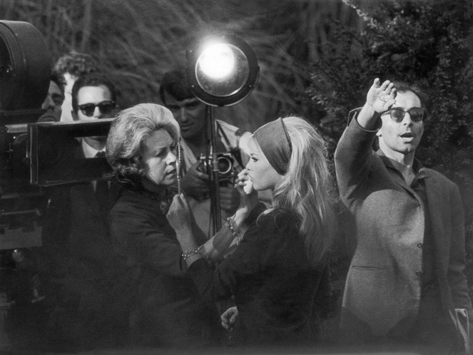 Le mépris - Dreharbeiten - Brigitte Bardot, Jean-Luc Godard