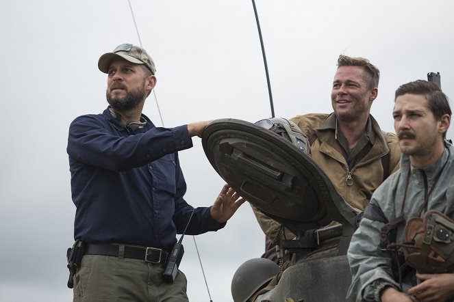 Železná srdce - Z natáčení - David Ayer, Brad Pitt, Shia LaBeouf