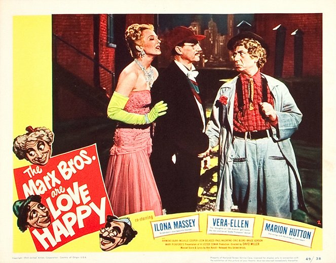 Love Happy - Lobby Cards - Ilona Massey, Groucho Marx, Harpo Marx