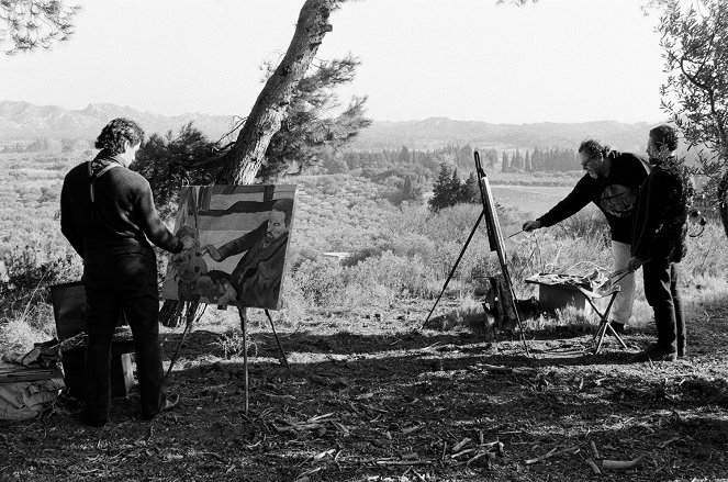 À la porte de l'éternité - Tournage - Oscar Isaac, Julian Schnabel, Willem Dafoe