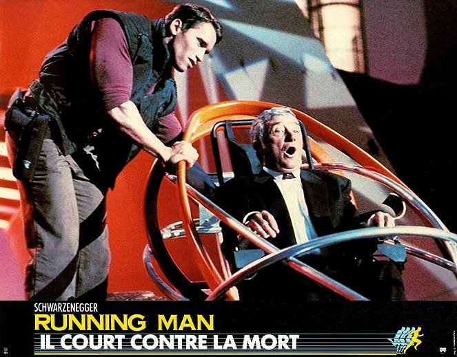 Running Man - Lobbykarten - Arnold Schwarzenegger, Richard Dawson