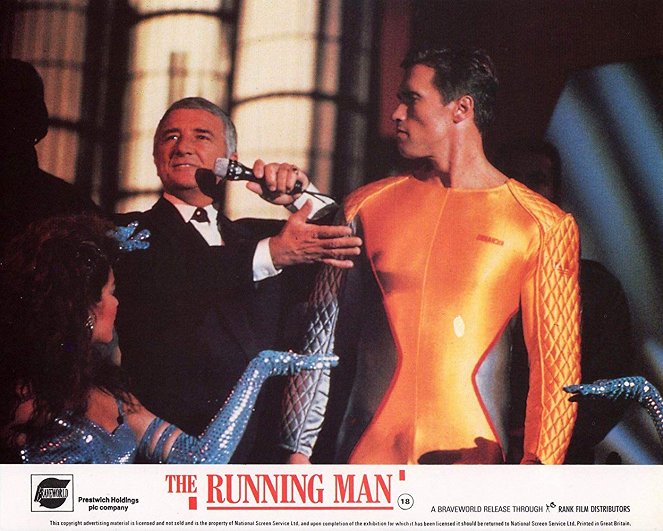 Running Man - Lobbykarten - Richard Dawson, Arnold Schwarzenegger