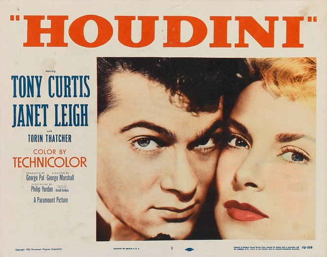 Houdini, der König des Varieté - Lobbykarten - Bernard Herschel Schwartz, Janet Leigh