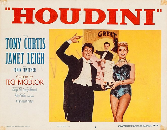 Houdini, le grand magicien - Cartes de lobby - Tony Curtis, Janet Leigh