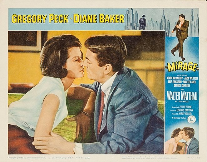 Mirage - Cartes de lobby - Diane Baker, Gregory Peck
