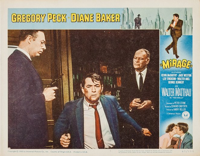 Mirage - Cartes de lobby - George Kennedy, Gregory Peck, Leif Erickson