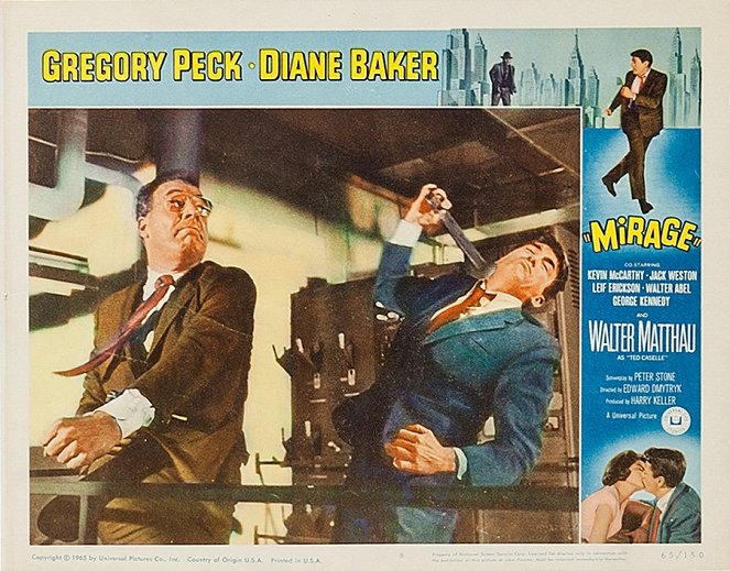 Miraż - Lobby karty - George Kennedy, Gregory Peck