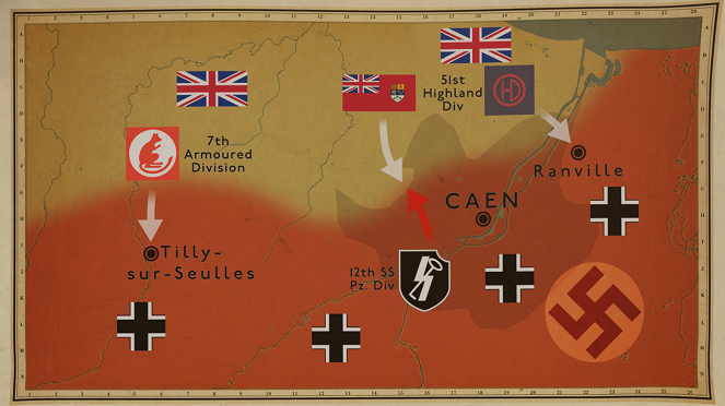 2. světová válka - Bitvy o Evropu - Caen - Z filmu