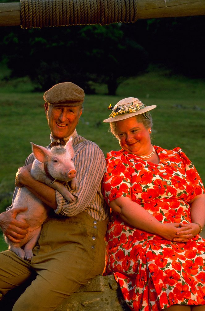 Schweinchen Babe in der großen Stadt - Werbefoto - James Cromwell, Magda Szubanski
