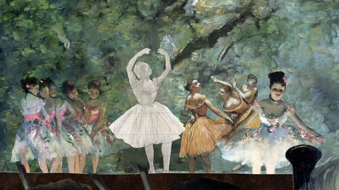 Les Petits Secrets des grands tableaux - Femmes à la terrasse d'un café le soir, Degas - 1877 - Do filme