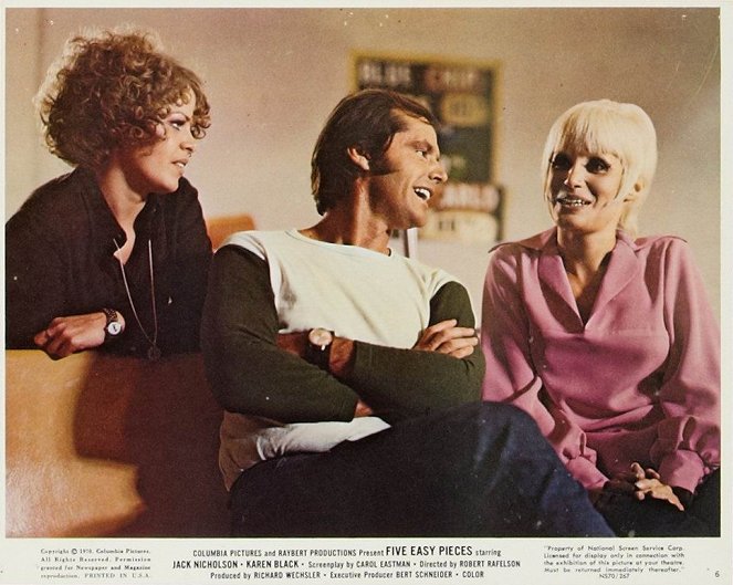 Five Easy Pieces - Lobbykaarten - Sally Struthers, Jack Nicholson, Marlena MacGuire