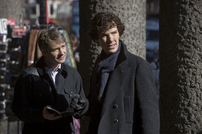 Sherlock - Niewidomy bankier - Z filmu - Martin Freeman, Benedict Cumberbatch
