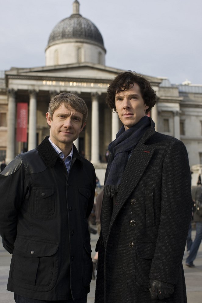 Sherlock - Slepý bankár - Z filmu - Martin Freeman, Benedict Cumberbatch
