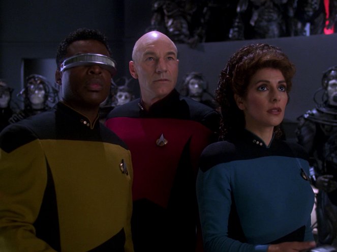 Star Trek: The Next Generation - Season 6 - Descent - Photos - LeVar Burton, Patrick Stewart, Marina Sirtis