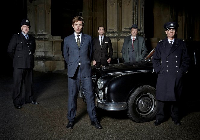 Der junge Inspektor Morse - Season 2 - Werbefoto - Sean Rigby, Shaun Evans, Jack Laskey, Roger Allam, Anton Lesser