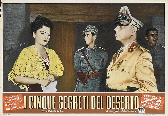 Les Cinq Secrets du désert - Cartes de lobby - Anne Baxter, Erich von Stroheim