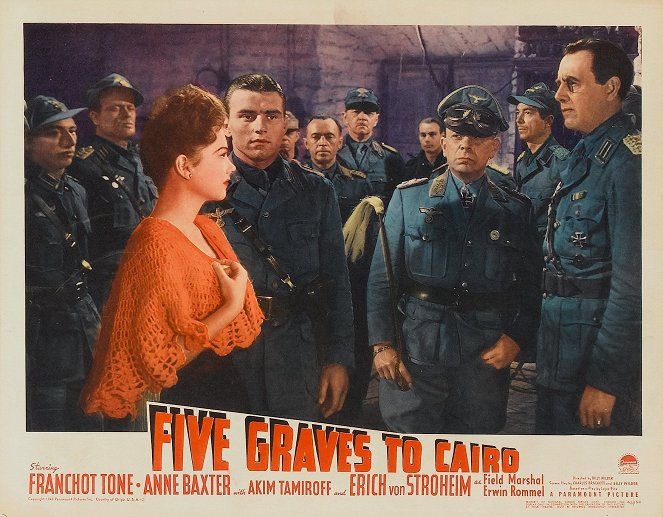 Five Graves to Cairo - Lobby karty - Anne Baxter, Erich von Stroheim