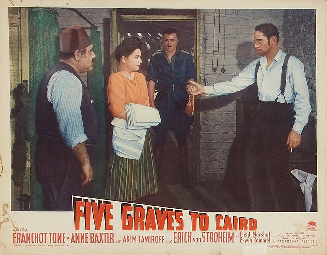 Five Graves to Cairo - Lobby karty - Akim Tamiroff, Anne Baxter, Peter van Eyck, Franchot Tone