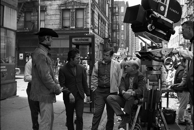 O Cowboy da Meia-Noite - De filmagens - Jon Voight, Dustin Hoffman, John Schlesinger