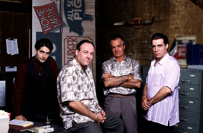 Die Sopranos - Ein Freund muss gehen - Werbefoto - Michael Imperioli, James Gandolfini, Tony Sirico, Steven Van Zandt