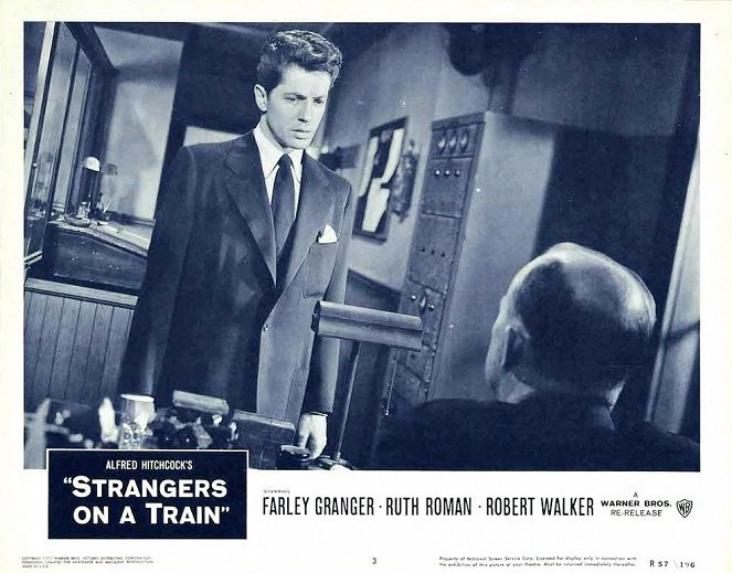 Der Fremde im Zug - Lobbykarten - Farley Granger