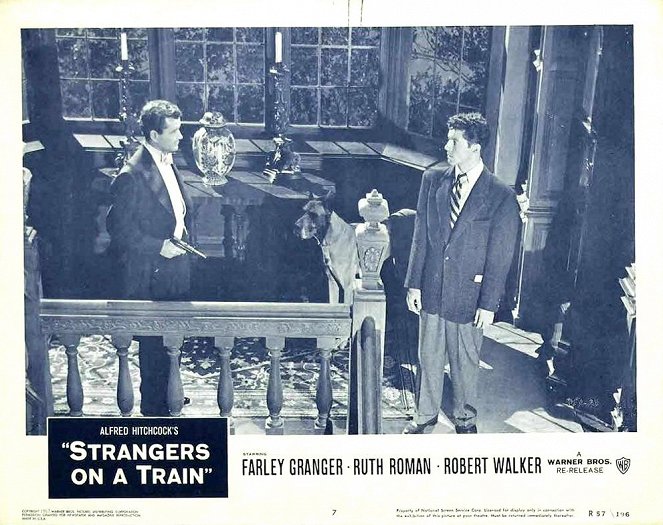 Der Fremde im Zug - Lobbykarten - Robert Walker, Farley Granger
