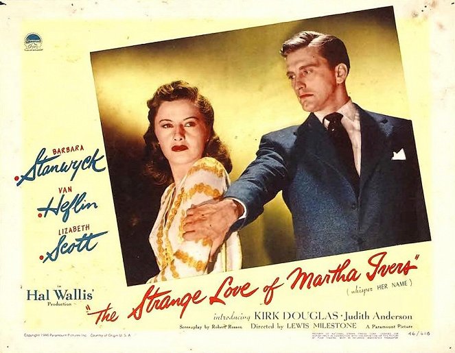 The Strange Love of Martha Ivers - Lobbykaarten - Barbara Stanwyck, Kirk Douglas
