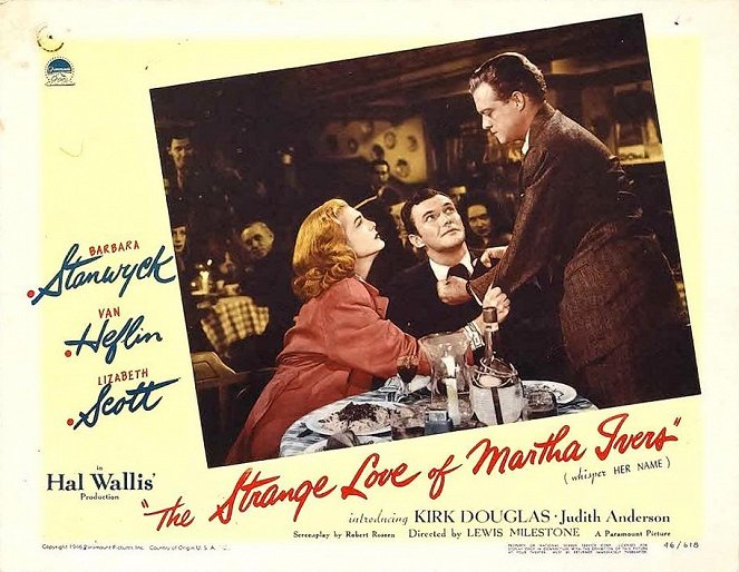 The Strange Love of Martha Ivers - Lobbykaarten - Lizabeth Scott, John Kellogg, Van Heflin
