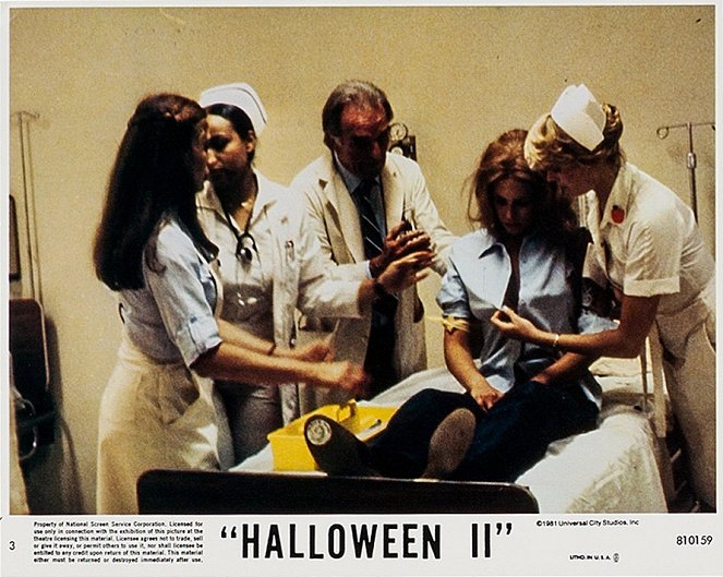 Halloween II - Lobbykaarten - Ana Alicia, Gloria Gifford, Ford Rainey, Jamie Lee Curtis, Tawny Moyer