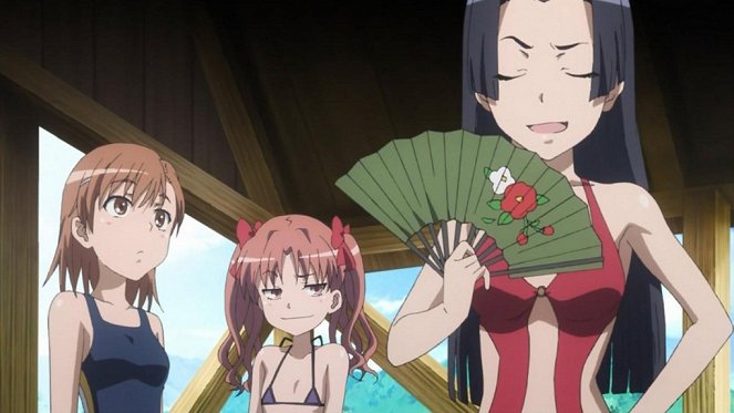 Toaru kagaku no Railgun - Bikini postavu rozdělují na dvě části, ale celkové plavky ukážou celou figuru, takže štíhlým sluší - Z filmu