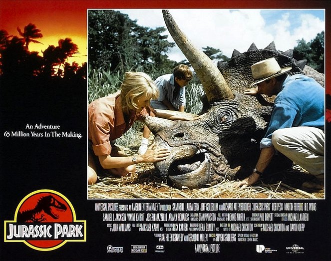 Jurassic Park - Lobbykarten - Laura Dern, Joseph Mazzello, Sam Neill