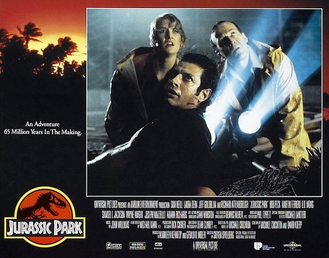 Jurassic Park - Lobbykarten - Laura Dern, Jeff Goldblum, Bob Peck