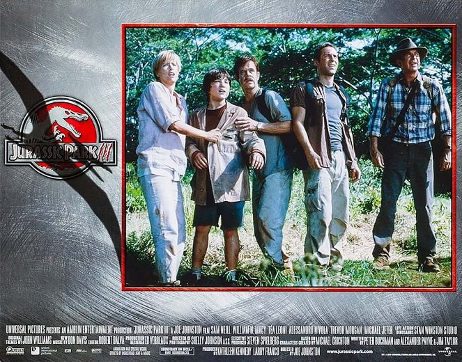 Jurassic Park III - Lobbykarten - Téa Leoni, Trevor Morgan, William H. Macy, Alessandro Nivola, Sam Neill
