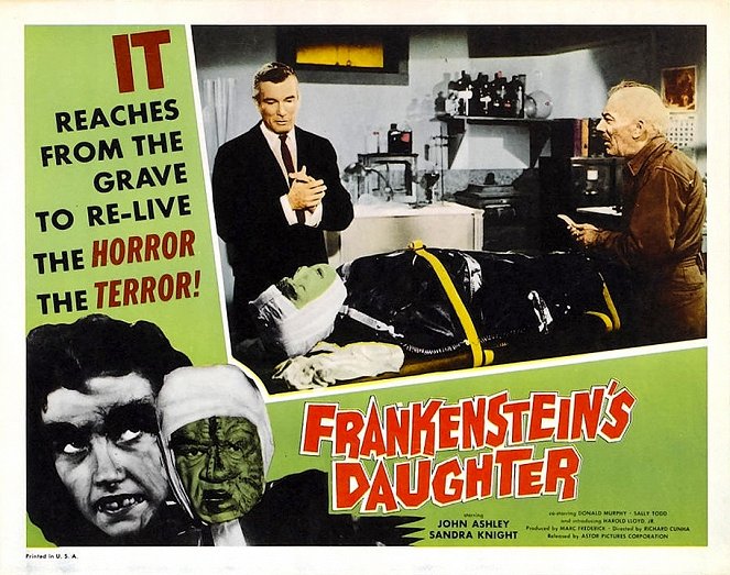 Frankenstein's Daughter - Lobby karty - Harry Wilson, Donald Murphy, Wolfe Barzell