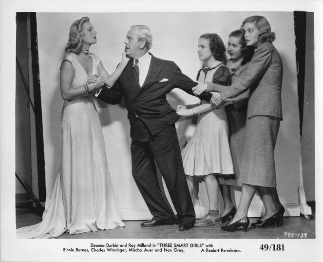 Three Smart Girls - Lobbykarten - Binnie Barnes, Charles Winninger, Deanna Durbin, Barbara Read, Nan Grey