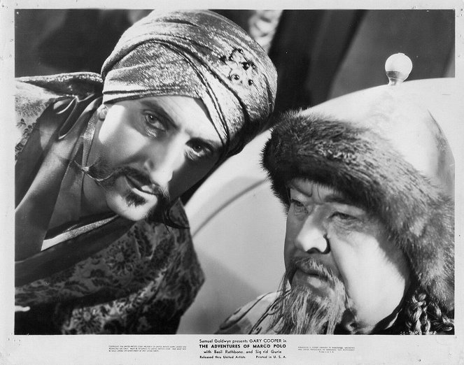 Die Abenteuer des Marco Polo - Lobbykarten - Basil Rathbone, George Barbier