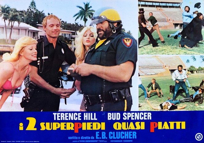 Deux super-flics - Cartes de lobby - April Clough, Terence Hill, Jill Flanter, Bud Spencer