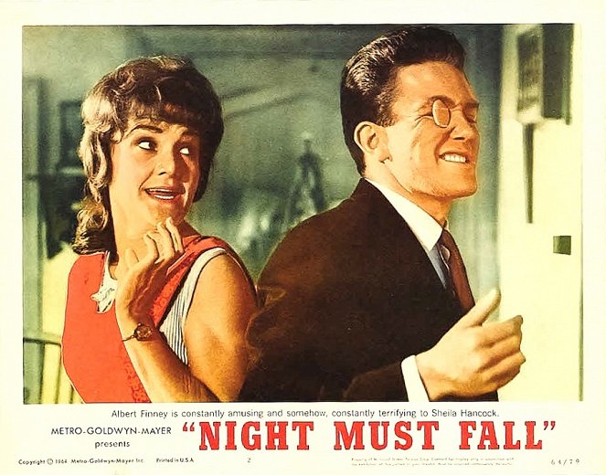 Night Must Fall - Lobbykarten - Sheila Hancock, Albert Finney