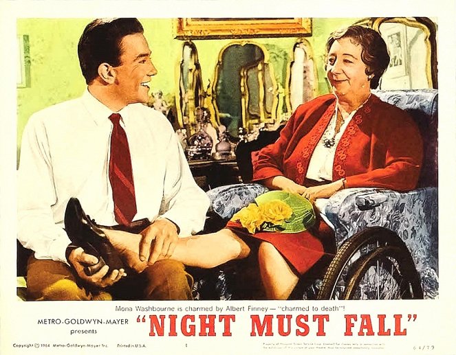 Night Must Fall - Lobbykarten - Albert Finney, Mona Washbourne