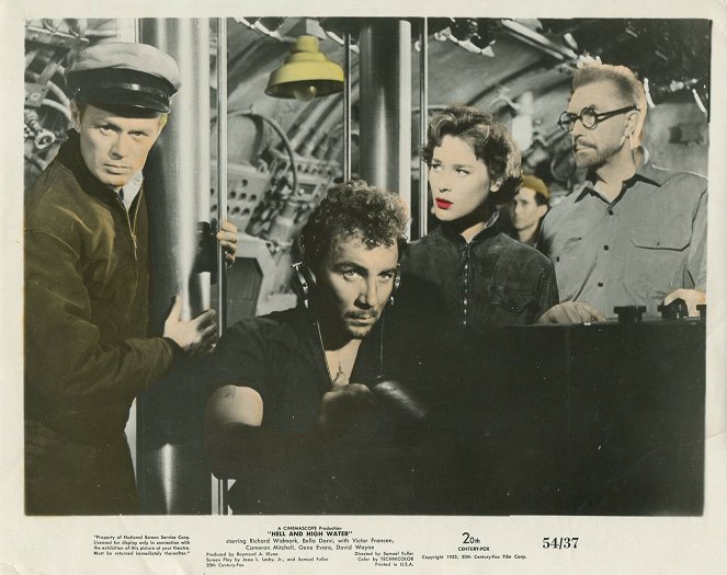 Le Démon des eaux troubles - Cartes de lobby - Richard Widmark, Cameron Mitchell, Bella Darvi, Victor Francen