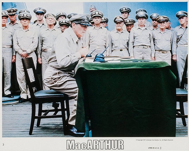 MacArthur - Held des Pazifik - Lobbykarten - Gregory Peck