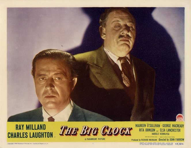 The Big Clock - Lobbykaarten - Ray Milland, Charles Laughton